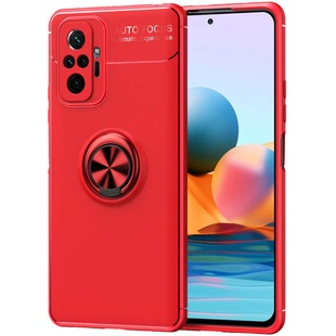 TPU чохол Deen ColorRing під магнітний тримач (opp) для Xiaomi Redmi Note 10 Pro / 10 Pro Max, Красный / Красный