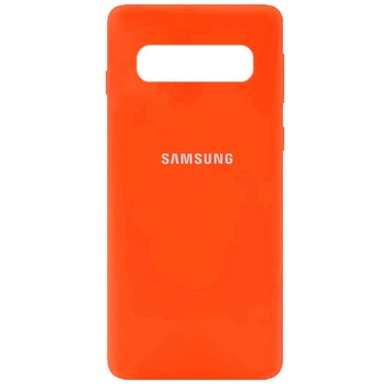 Чехол Silicone Cover Full Protective (AA) для Samsung Galaxy S10+ Оранжевый / Neon Orange