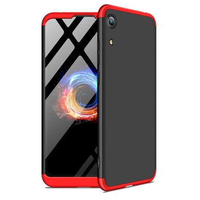 Пластиковая накладка GKK LikGus 360 градусов для Huawei Honor 8A, Черный / Красный