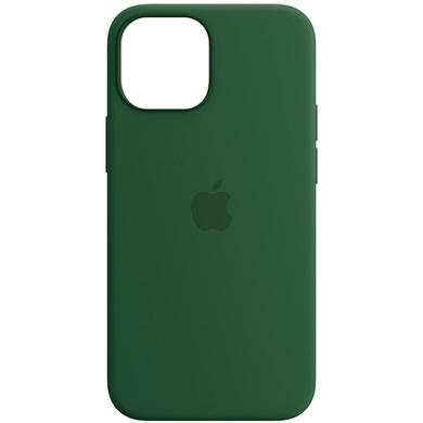 Чехол Silicone case (AAA) full with Magsafe and Animation для Apple iPhone 13 (6.1") Зеленый / Clover