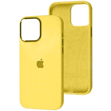 Чехол Silicone Case Metal Buttons (AA) для Apple iPhone 13 Pro Max (6.7") Желтый / Bright Yellow