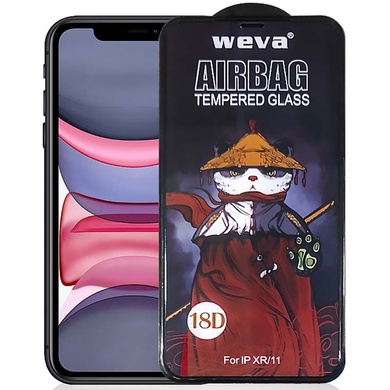 Защитное 2.5D стекло Weva AirBag (тех.пак) для Apple iPhone 11 / XR (6.1") Черный