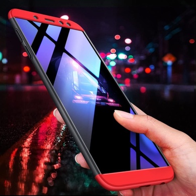 Пластиковая накладка GKK LikGus 360 градусов (opp) для Samsung A530 Galaxy A8 (2018), Черный / Красный