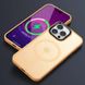 TPU+PC чохол Metal Buttons with MagSafe Colorful для Apple iPhone 12 Pro / 12 (6.1"), Персиковый