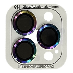 Захисне скло Metal Classic на камеру (в упак.) для Apple iPhone 12 Pro / 11 Pro / 11 Pro Max, Сиреневый / Rainbow