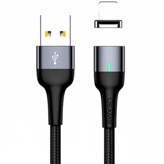 Дата кабель USAMS US-SJ326 U28 Magnetic USB to Lightning (1m) (2.4A) Черный