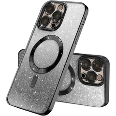 TPU чохол Delight case with MagSafe із захисними лінзами на камеру для Apple iPhone 12 Pro (6.1"), Чорний / Black