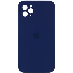 Чехол Silicone Case Square Full Camera Protective (AA) для Apple iPhone 11 Pro (5.8") Темно-синий / Midnight blue