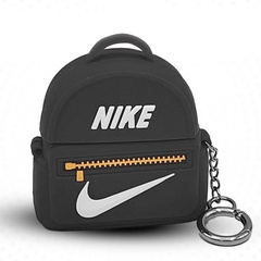 Силиконовый футляр Brand для наушников AirPods 1/2 + кольцо Nike Bag Black