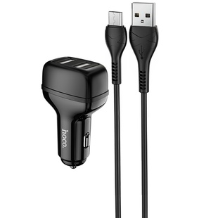 АЗУ Hoco Z36 (2USB/2.4A) + MicroUSB Черный