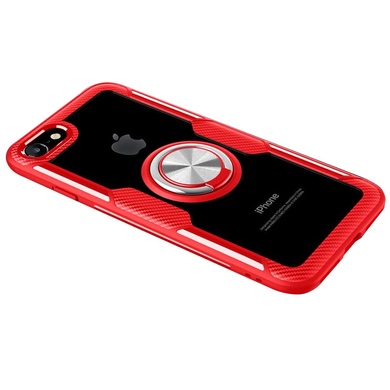 TPU+PC чохол Deen CrystalRing for Magnet (opp) для Apple iPhone 7 / 8 / SE (2020), Безбарвний / Червоний