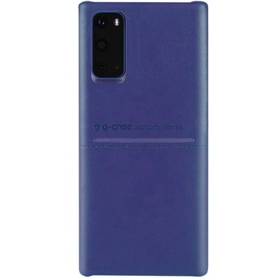Кожаная накладка G-Case Cardcool Series для Samsung Galaxy S20 Синий