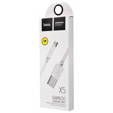 Дата кабель Hoco X5 Bamboo USB to MicroUSB (100см) Белый