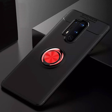 TPU чехол Deen ColorRing под магнитный держатель (opp) для OnePlus 8 Pro Черный / Красный