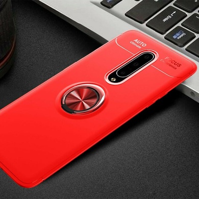 TPU чехол Deen ColorRing под магнитный держатель (opp) для OnePlus 7 Pro Красный / Красный