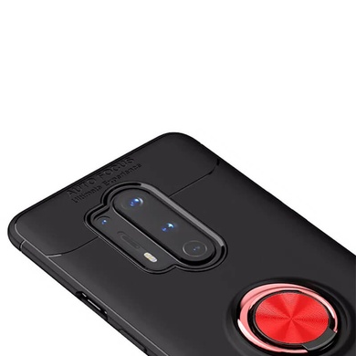 TPU чохол Deen ColorRing під магнітний тримач (opp) для OnePlus 8 Pro, Черный / Красный