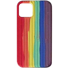 Чехол Silicone case Full Braided для Apple iPhone 13 Pro (6.1") Красный / Фиолетовый