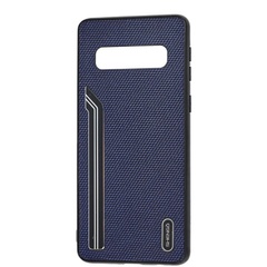 TPU чехол SHENGO Textile series для Samsung Galaxy S10, Синий