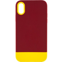Чохол TPU+PC Bichromatic для Apple iPhone XR (6.1"), Brown burgundy / Yellow