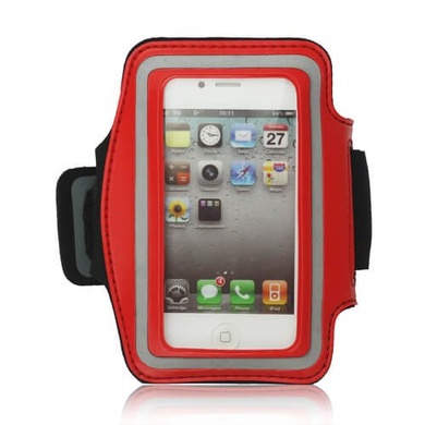 Неопреновый спортивный чехол на руку для Apple iPhone 4/4S, Красный