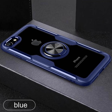 TPU+PC чехол Deen CrystalRing for Magnet (opp) для Apple iPhone 7 / 8 / SE (2020) Бесцветный / Синий