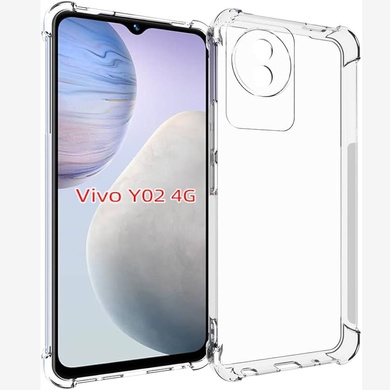 TPU чохол GETMAN Ease logo посилені кути Full Camera для Vivo Y02, Безбарвний (прозорий)