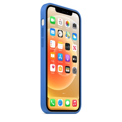Чехол Silicone Case Full Protective (AA) для Apple iPhone 12 Pro / 12 (6.1") Синий / Capri Blue