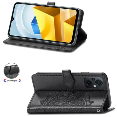 Кожаный чехол (книжка) Art Case с визитницей для Xiaomi Poco M5 Черный