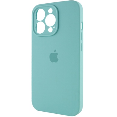 Чехол Silicone Case Full Camera Protective (AA) для Apple iPhone 15 Pro Max (6.7") Бирюзовый / Marine Green
