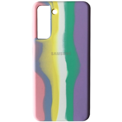 Чехол Silicone Cover Full Rainbow для Samsung Galaxy S22 Ultra, Розовый / Сиреневый