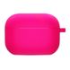 Силиконовый футляр с микрофиброй для наушников Airpods Pro Розовый / Barbie pink