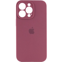 Чехол Silicone Case Full Camera Protective (AA) для Apple iPhone 15 Pro Max (6.7") Бордовый / Plum