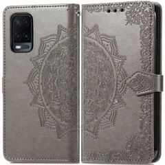 Кожаный чехол (книжка) Art Case с визитницей для Oppo A54 4G Серый