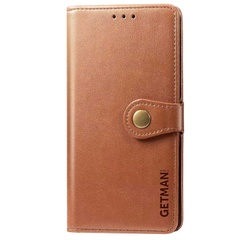Шкіряний чохол книжка GETMAN Gallant (PU) для Xiaomi Redmi Note 8T, Коричневый