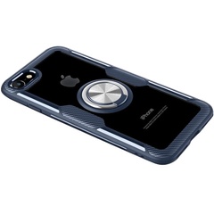 TPU+PC чехол Deen CrystalRing for Magnet (opp) для Apple iPhone 7 / 8 / SE (2020) Бесцветный / Темно-синий