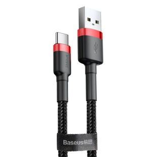 Дата кабель Baseus Cafule Type-C Cable 2A (2m) (CATKLF-C) Black / Red