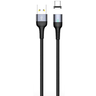 Дата кабель USAMS US-SJ327 U28 Magnetic USB to Type-C (1m) (3A), Чорний
