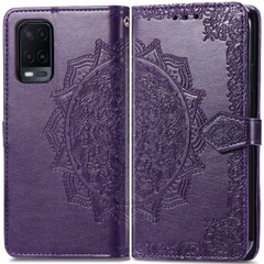 Кожаный чехол (книжка) Art Case с визитницей для Oppo A54 4G Фиолетовый