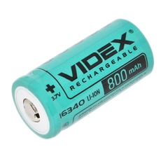 Акумулятор 16340 VIDEX 800mAh Li-ion, Зеленый