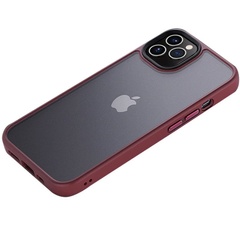 TPU+PC чохол Metal Buttons для Apple iPhone 12 Pro / 12 (6. "), Темно-фиолетовый