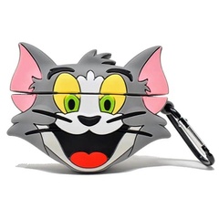 Силіконовий футляр Tom & Jerry series для навушників AirPods 3+ карабін, Том/Серый