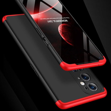 Пластиковая накладка GKK LikGus 360 градусов (opp) для OnePlus 9 Pro Черный / Красный