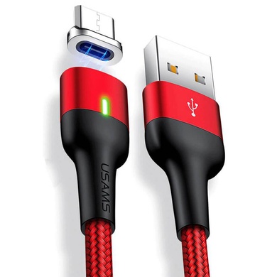 Дата кабель USAMS US-SJ327 U28 Magnetic USB to Type-C (1m) (3A) Красный