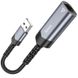 Переходник Hoco UA26 USB ethernet adapter (100 Mbps) Metal gray