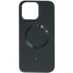 Шкіряний чохол Bonbon Leather Metal Style with MagSafe для iPhone 12 Pro Max (6.7"), Чорний / Black