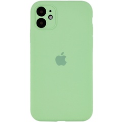Чехол Silicone Case Full Camera Protective (AA) для Apple iPhone 12 (6.1") Мятный / Mint