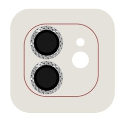 Захисне скло Metal Shine на камеру (в упак.) для Apple iPhone 12 / 12 mini / 11, Серебряный / Silver