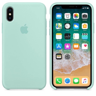 Чехол Silicone Case (AA) для Apple iPhone XS Max (6.5") Бирюзовый / Marine Green