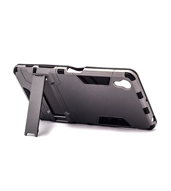 Ударопрочный чехол-подставка Transformer для Sony Xperia X / Xperia X Dual с мощной защитой корпуса, Металл / Gun Metal