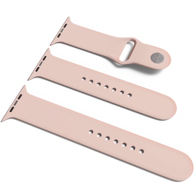 Силіконовий ремінець для Apple Watch Sport Band 38 / 40 / 41 (S/M & M/L) 3pcs, Рожевий / Pink Sand